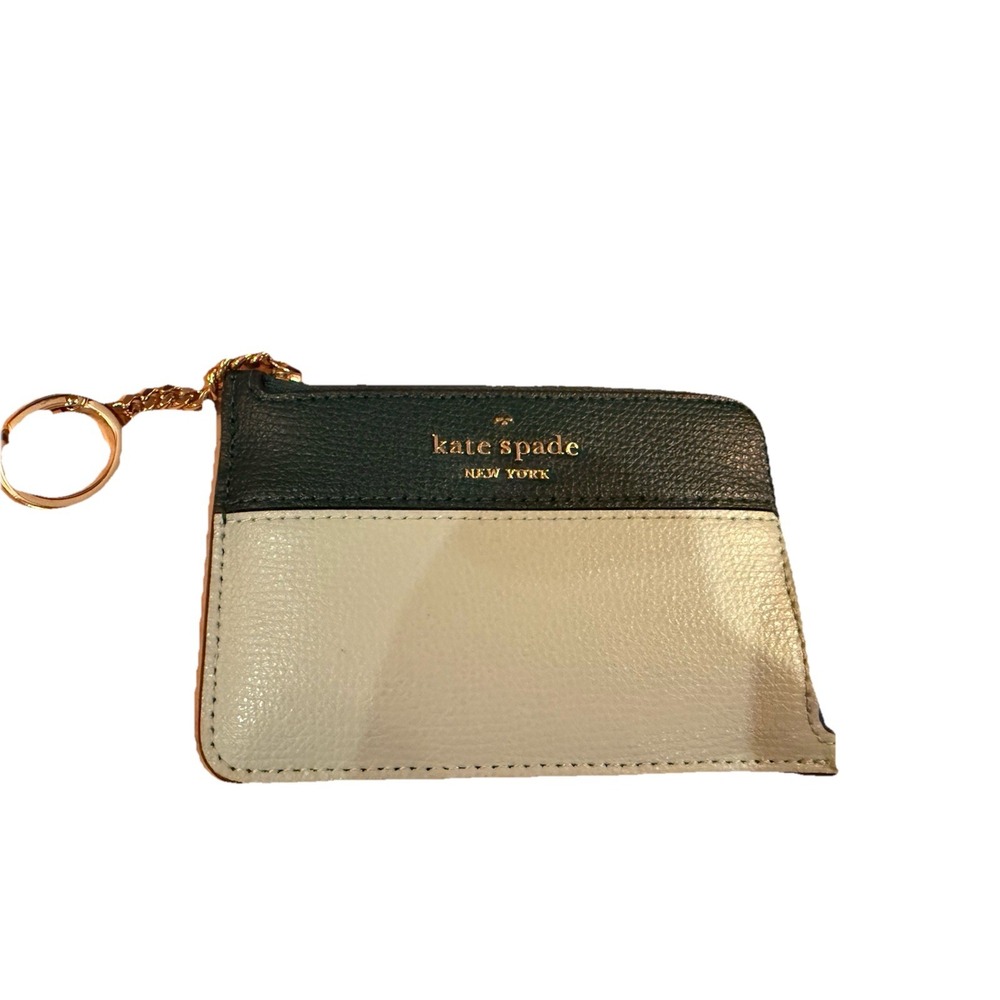 Kate Spade Darcy leather zip key ring card holder wallet Seawater Green 99$ - Picture 3 of 10